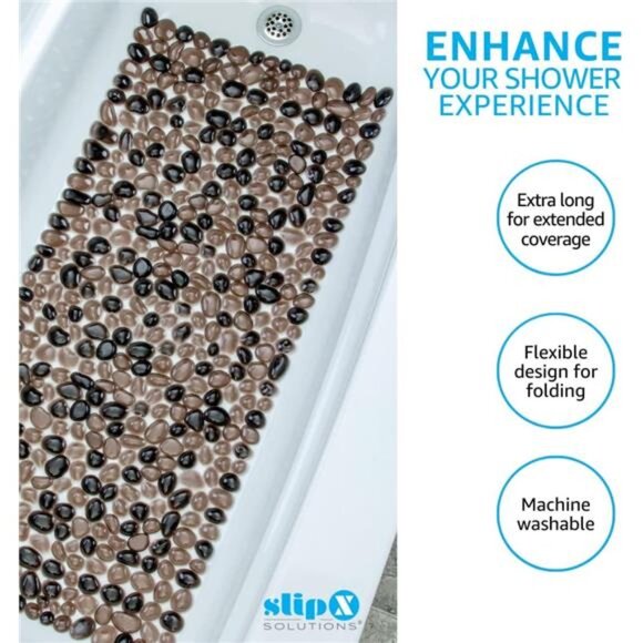 SlipX Solutions Extra Long Deep Foot Massager Bath Tub & Shower Mat 38x17 - Picture 6 of 8